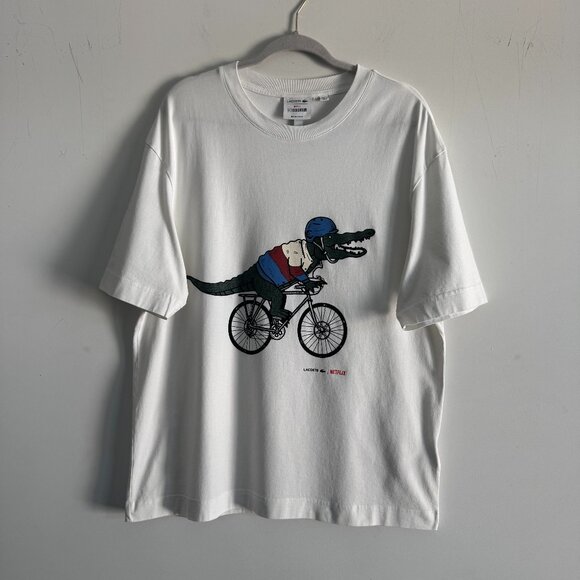 Lacoste x Netflix Men's Organic Cotton T-shirt, Size 6/ XL - Picture 7 of 16